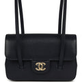 Chanel Mini Preppy Coco Clutch with Straps Navy Blue Shiny Caviar Brushed Gold Hardware