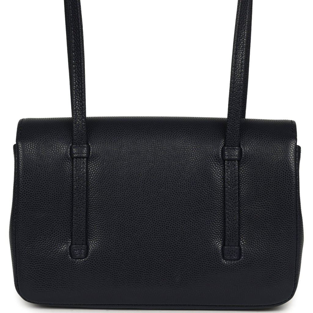 Chanel Mini Preppy Coco Clutch with Straps Navy Blue Shiny Caviar Brushed Gold Hardware