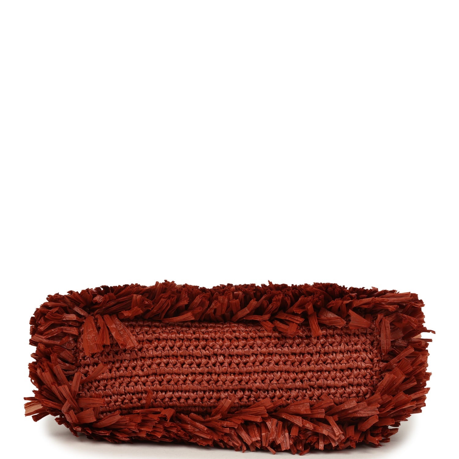 Chanel Small Fringe Kelly Dark Red Raffia Wood and Light Gold Hardware