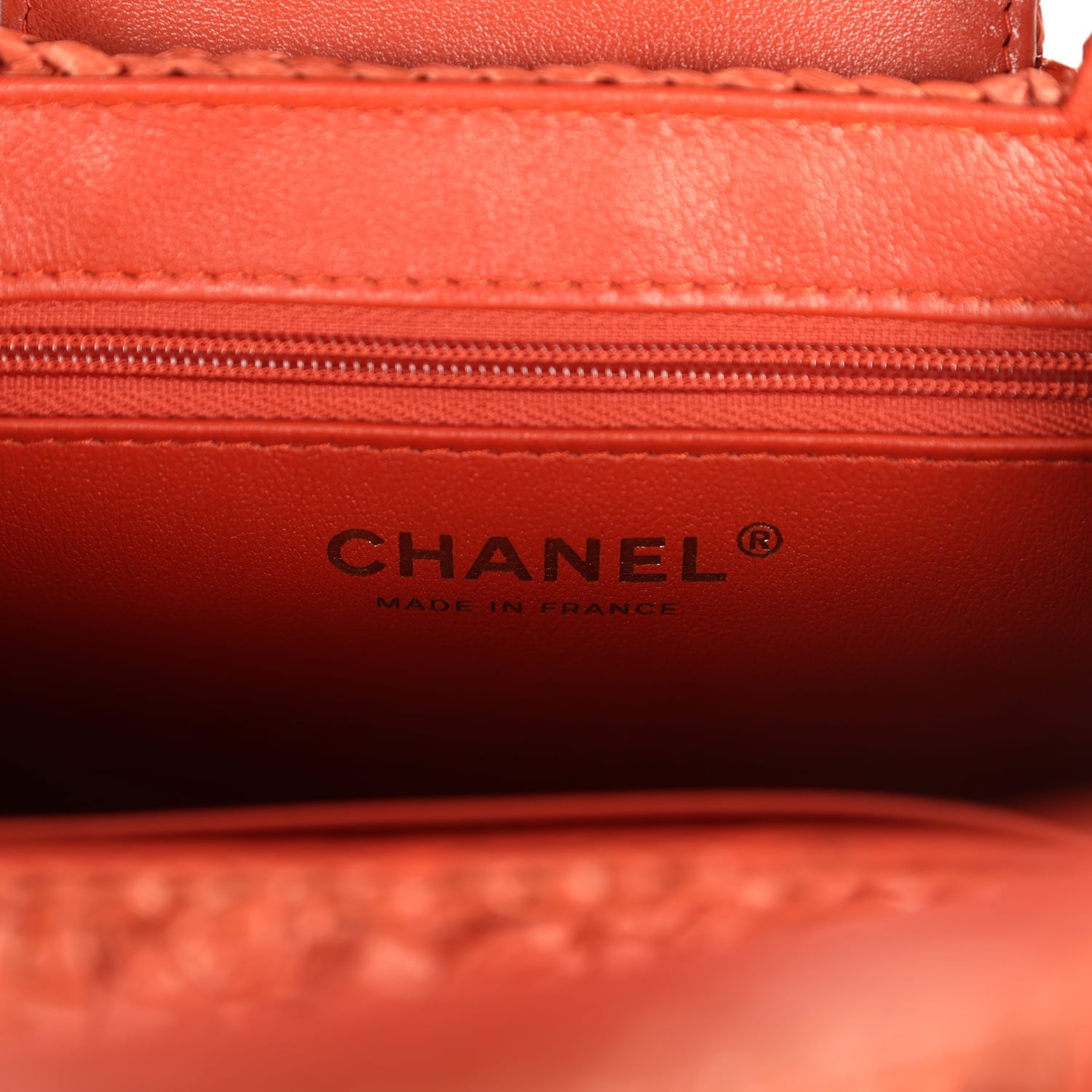 Chanel Small Fringe Kelly Dark Red Raffia Wood and Light Gold Hardware