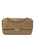 Chanel Maxi "Souplissimo" Small Flap Bag Dark Beige Suede Gold Hardware