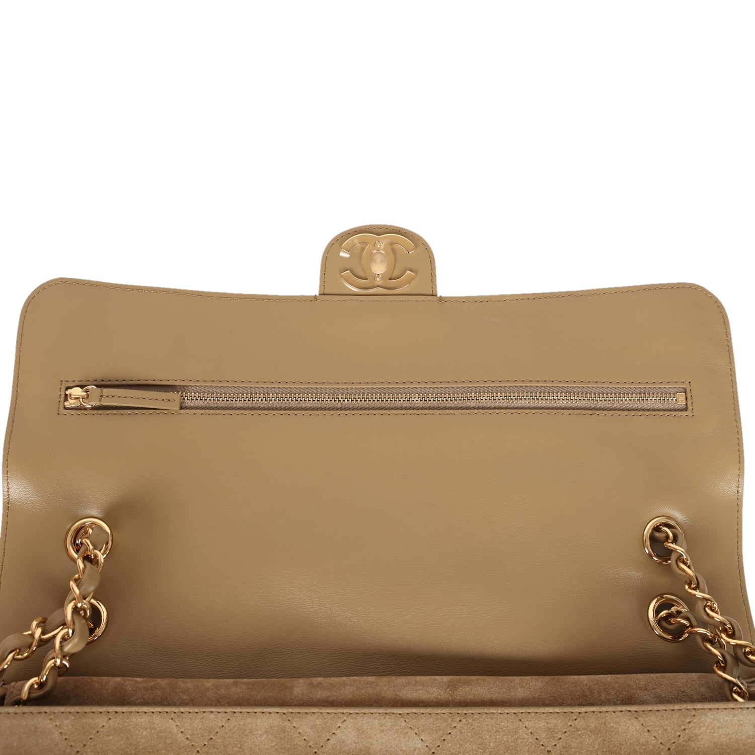 Chanel Maxi "Souplissimo" Small Flap Bag Dark Beige Suede Gold Hardware