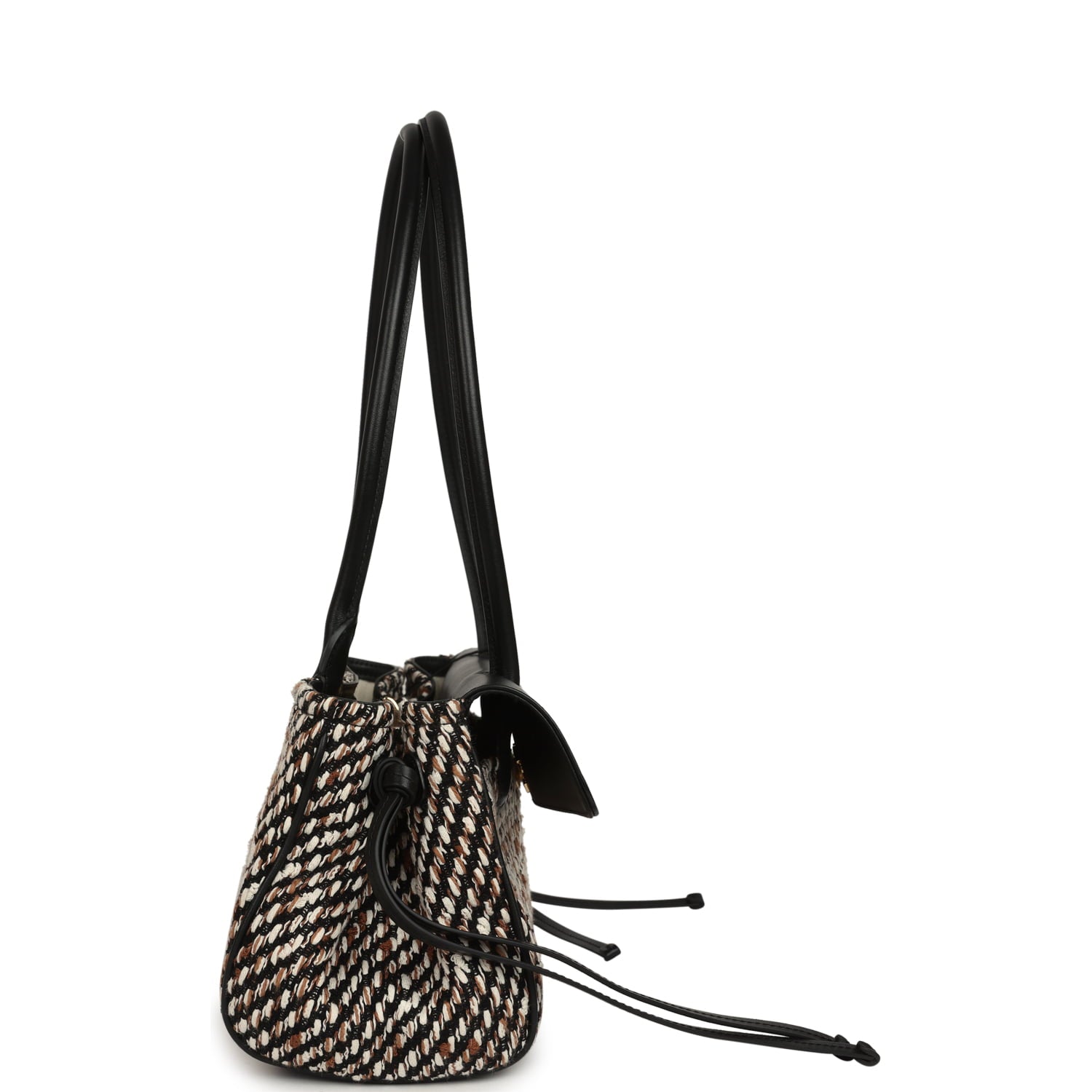 Chanel Small "Urban Essential" East West Shopping Tote Black Calfskin and Multi Tweed Gold Hardware