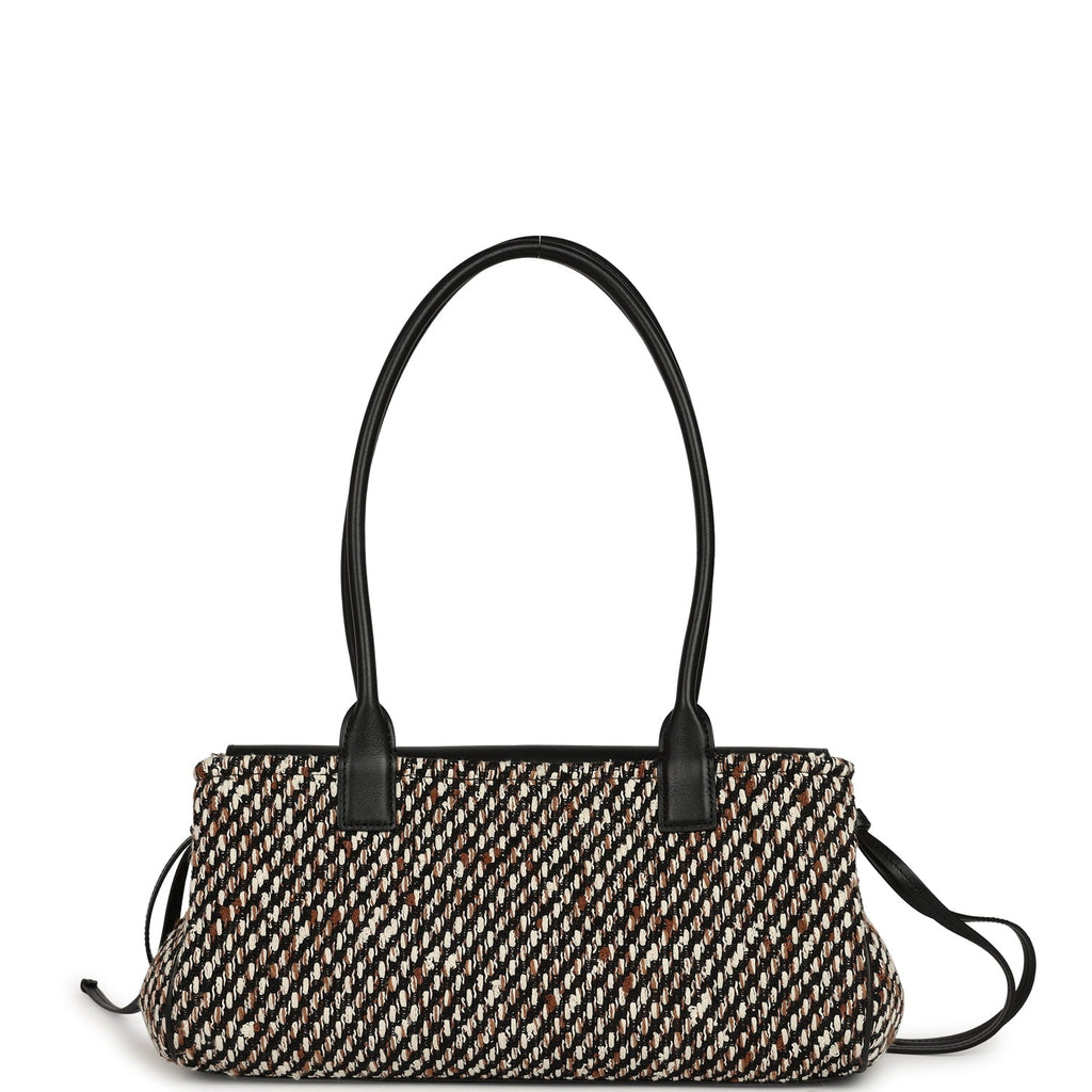 Chanel Small "Urban Essential" East West Shopping Tote Black Calfskin and Multi Tweed Gold Hardware
