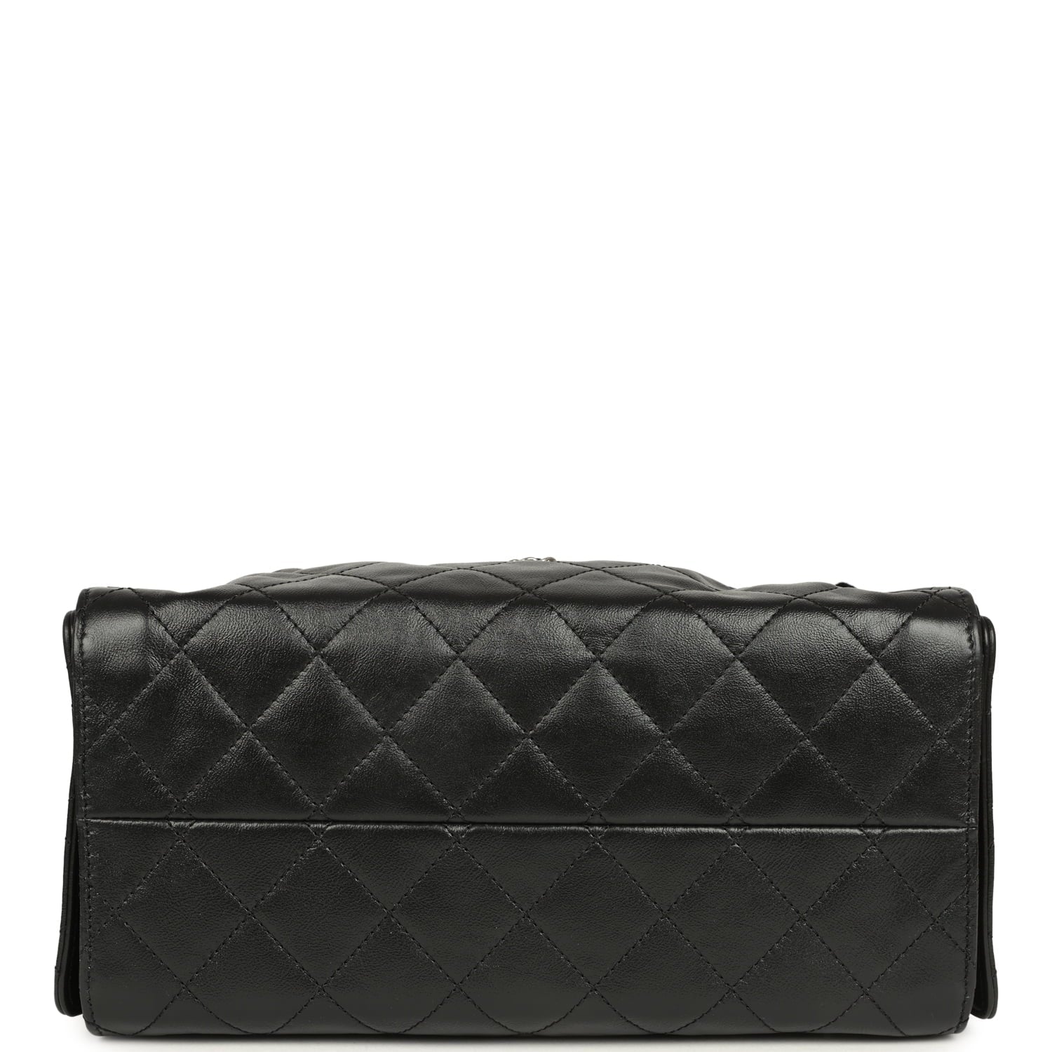 Chanel Small 25 Hobo Bag Black Shiny Aged Crumpled Calfskin Silver Hardware