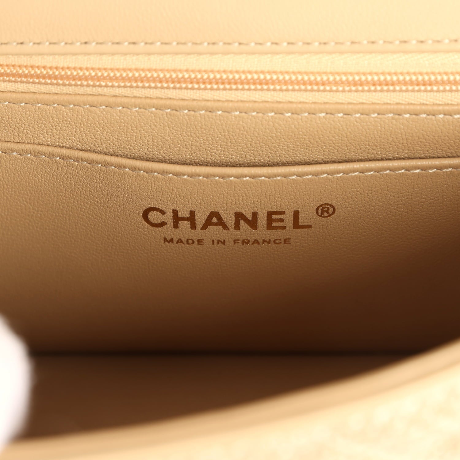 Chanel Mini Rectangular Flap Dark Beige Raffia Light Gold Hardware
