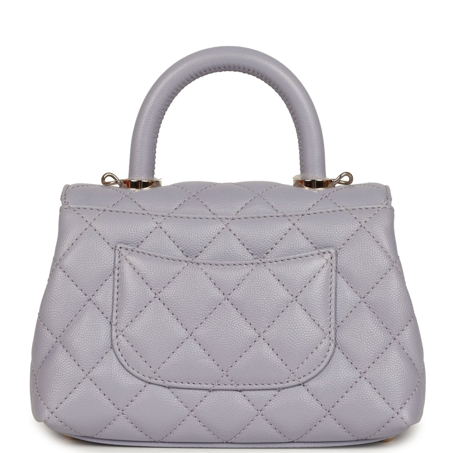 Chanel Micro Coco Top Handle Flap Light Purple Shiny Caviar Light Gold Hardware