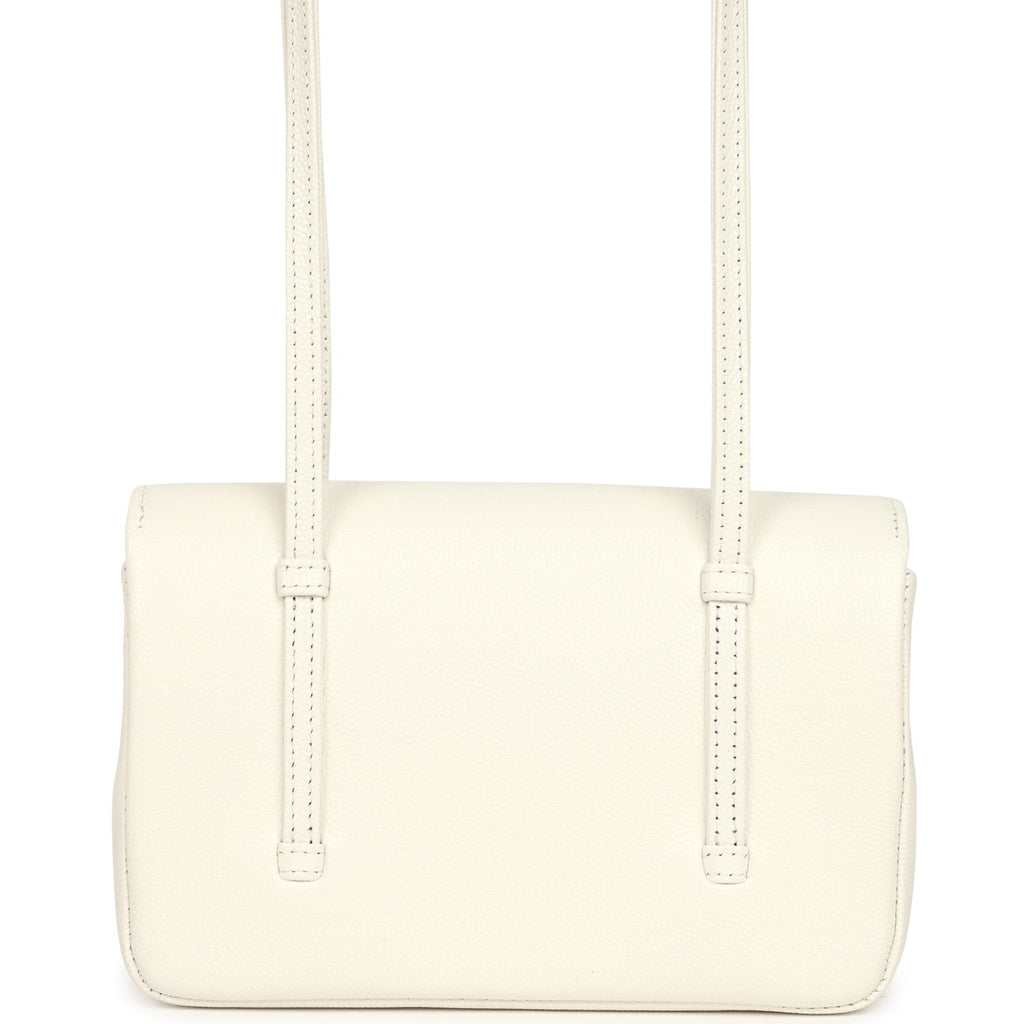 Chanel Mini Preppy Coco Clutch with Straps White Shiny Caviar Brushed Gold Hardware