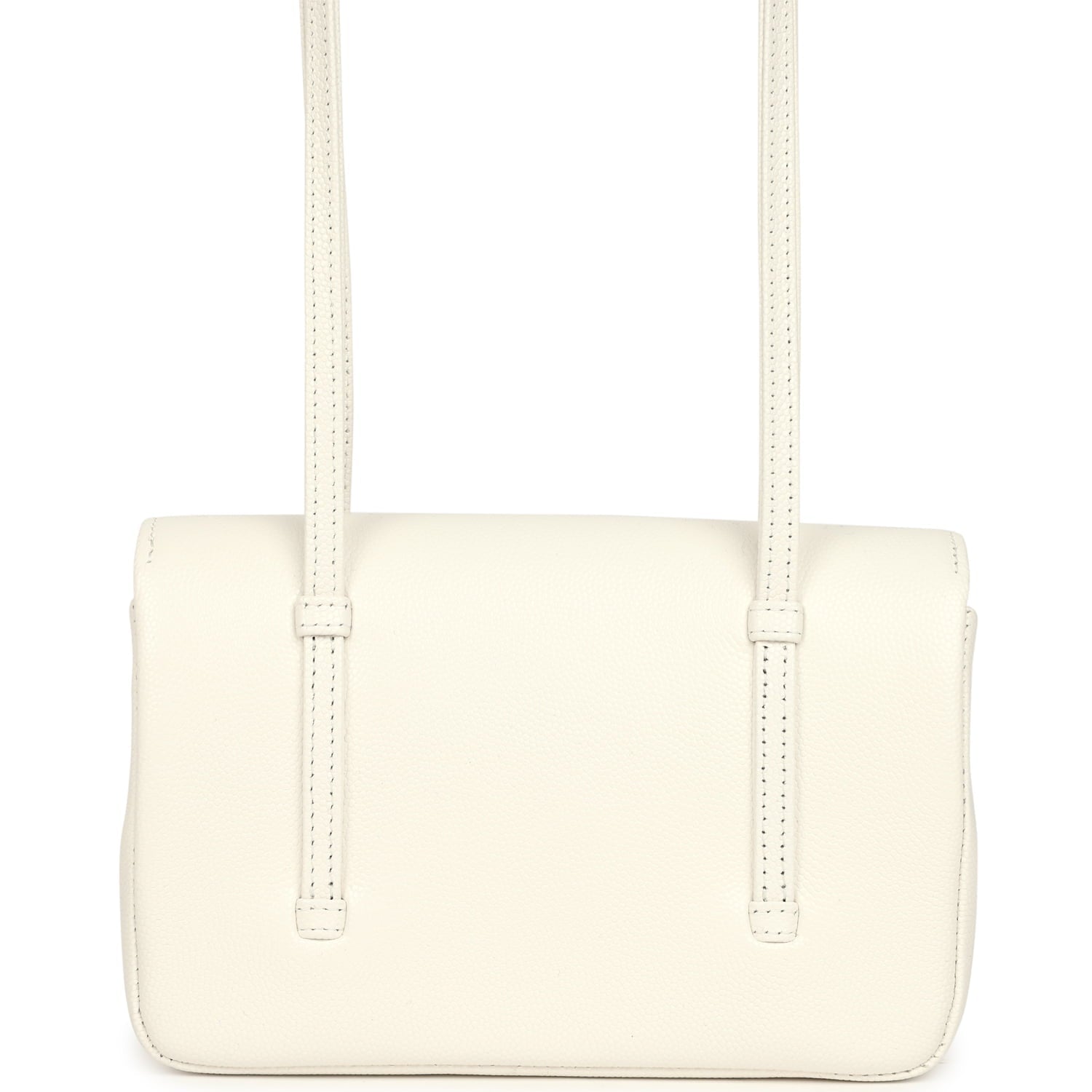 Chanel Mini Preppy Coco Clutch with Straps White Shiny Caviar Brushed Gold Hardware