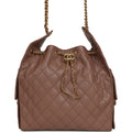 Chanel Medium 25 Hobo Bag Brown Caviar Antique Gold Hardware