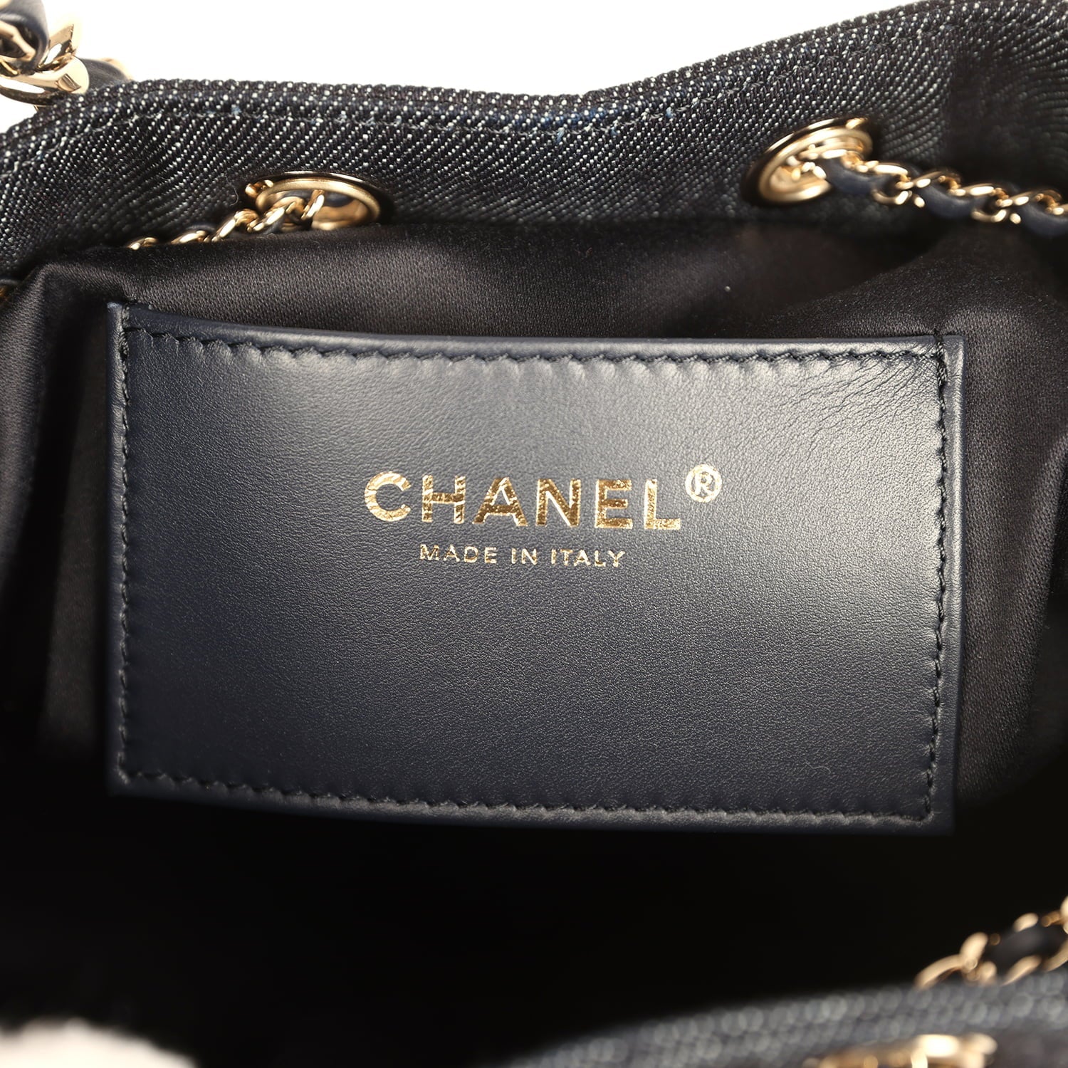 Chanel Small 25 Hobo Bag Dark Blue Denim Light Gold Hardware