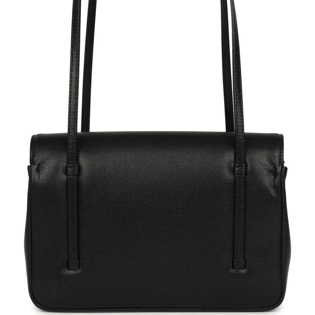 Chanel Small Preppy Coco Flap Bag Black Shiny Caviar Brushed Gold Hardware