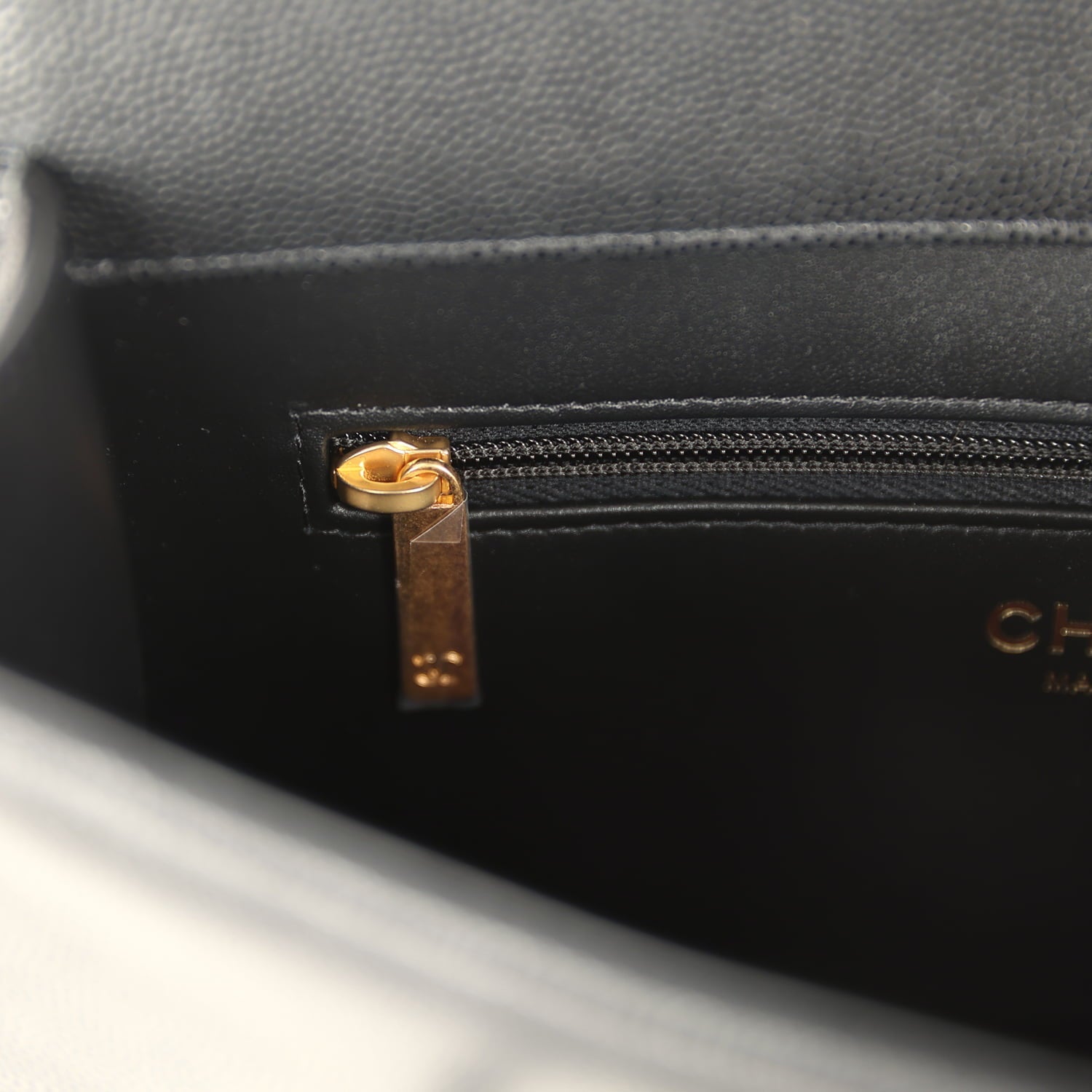 Chanel Small Preppy Coco Flap Bag Black Shiny Caviar Brushed Gold Hardware