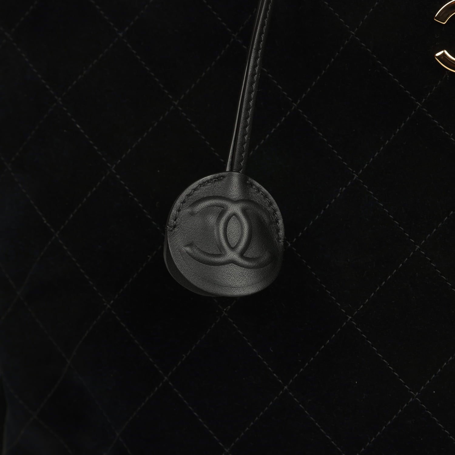 Chanel Maxi "Perfect Bowling" Bag Black Suede Gold Hardware