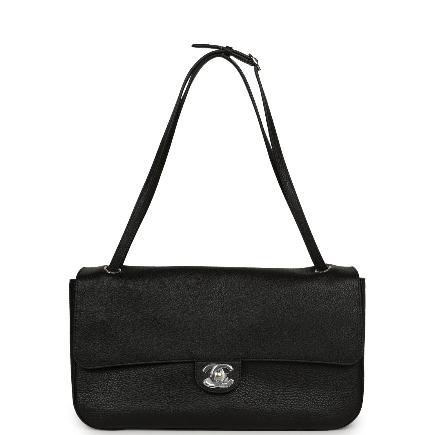 Chanel Maxi "Souplissimo" Small Flap Bag Black Caviar Silver Hardware