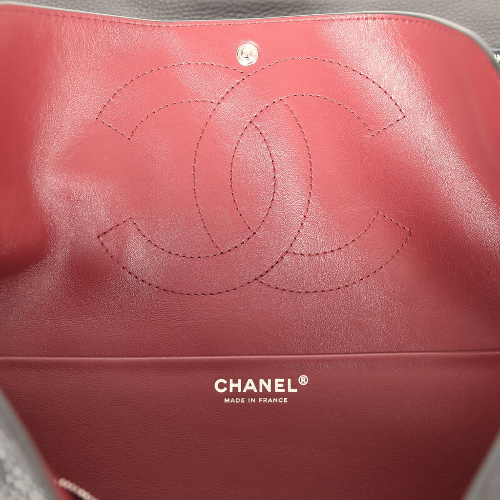 Chanel Maxi "Souplissimo" Small Flap Bag Black Caviar Silver Hardware