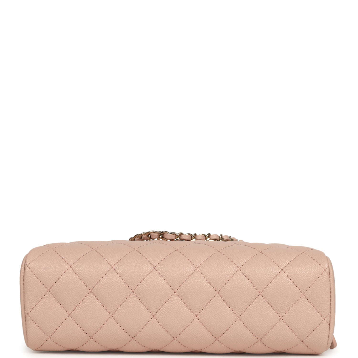 Chanel Small Bowling Clutch with Chain Straps Pink Shiny Caviar Light Gold Hardware