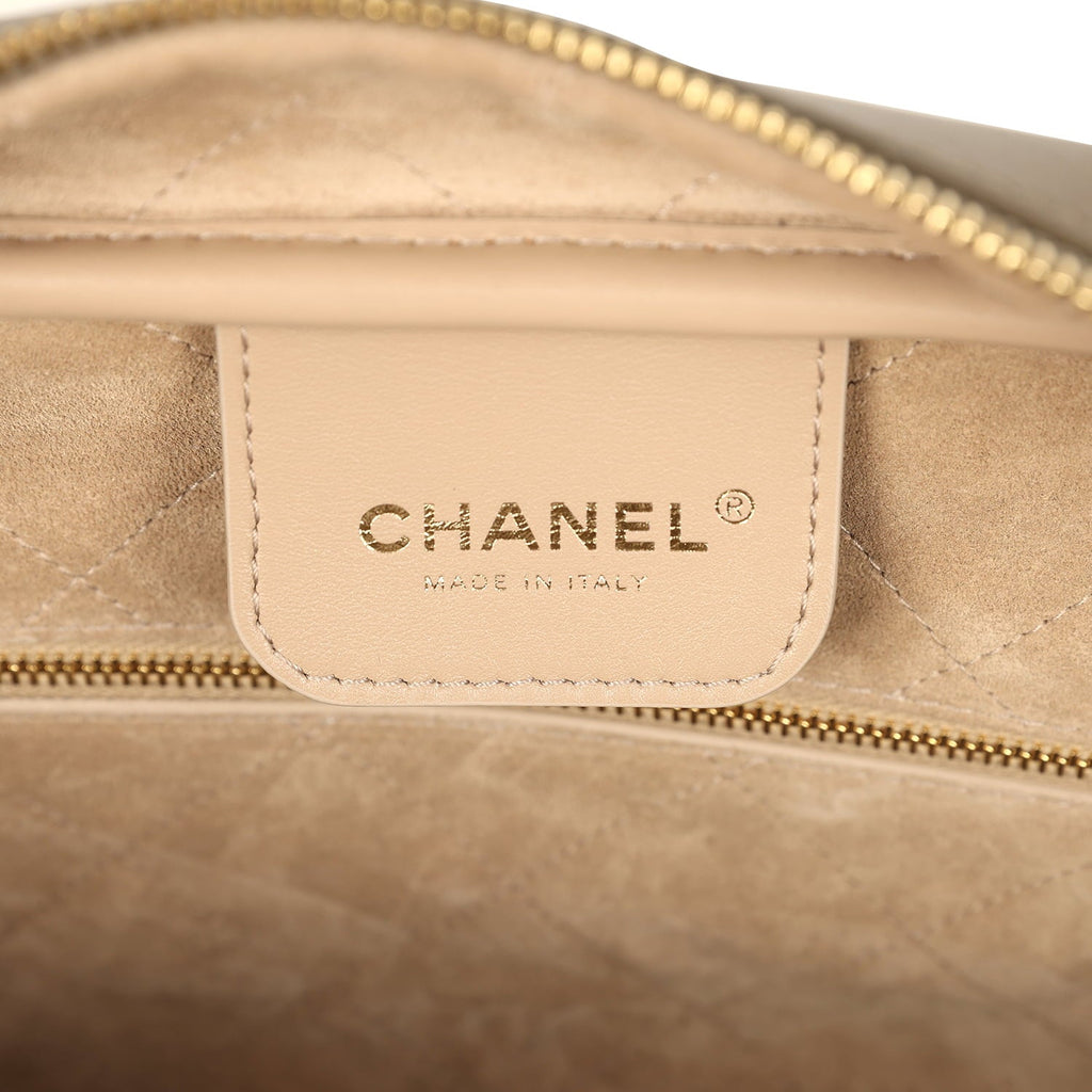Chanel Large "Perfect Bowling" Bag Dark Khaki Calfskin Gold Hardware