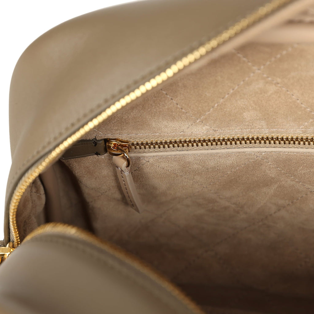 Chanel Large "Perfect Bowling" Bag Dark Khaki Calfskin Gold Hardware