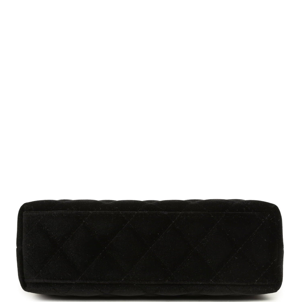Chanel Small Kelly Shopper Black Velvet Brushed Gold Hardware
