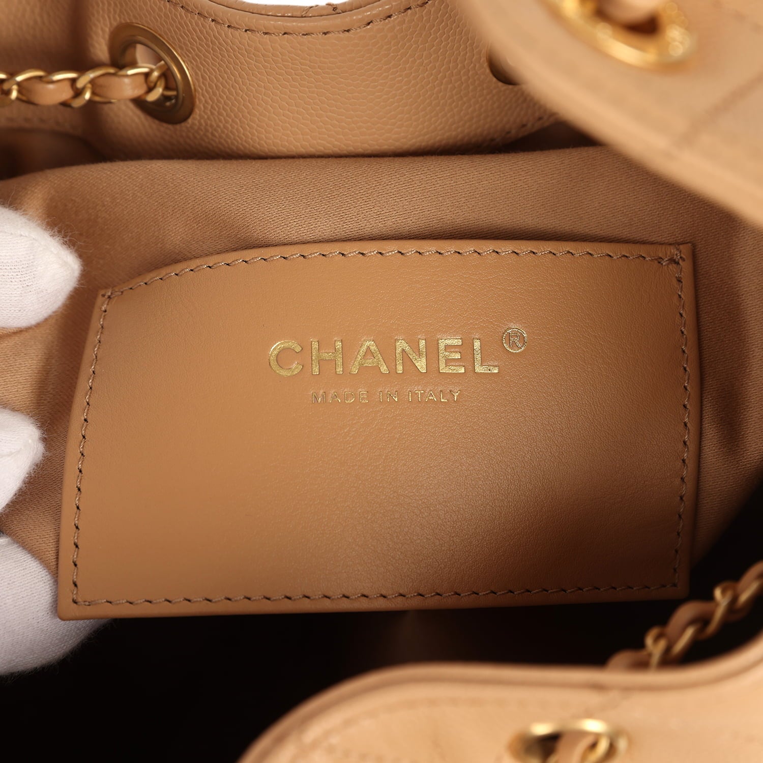 Chanel Medium 25 Hobo Bag Beige Caviar Antique Gold Hardware