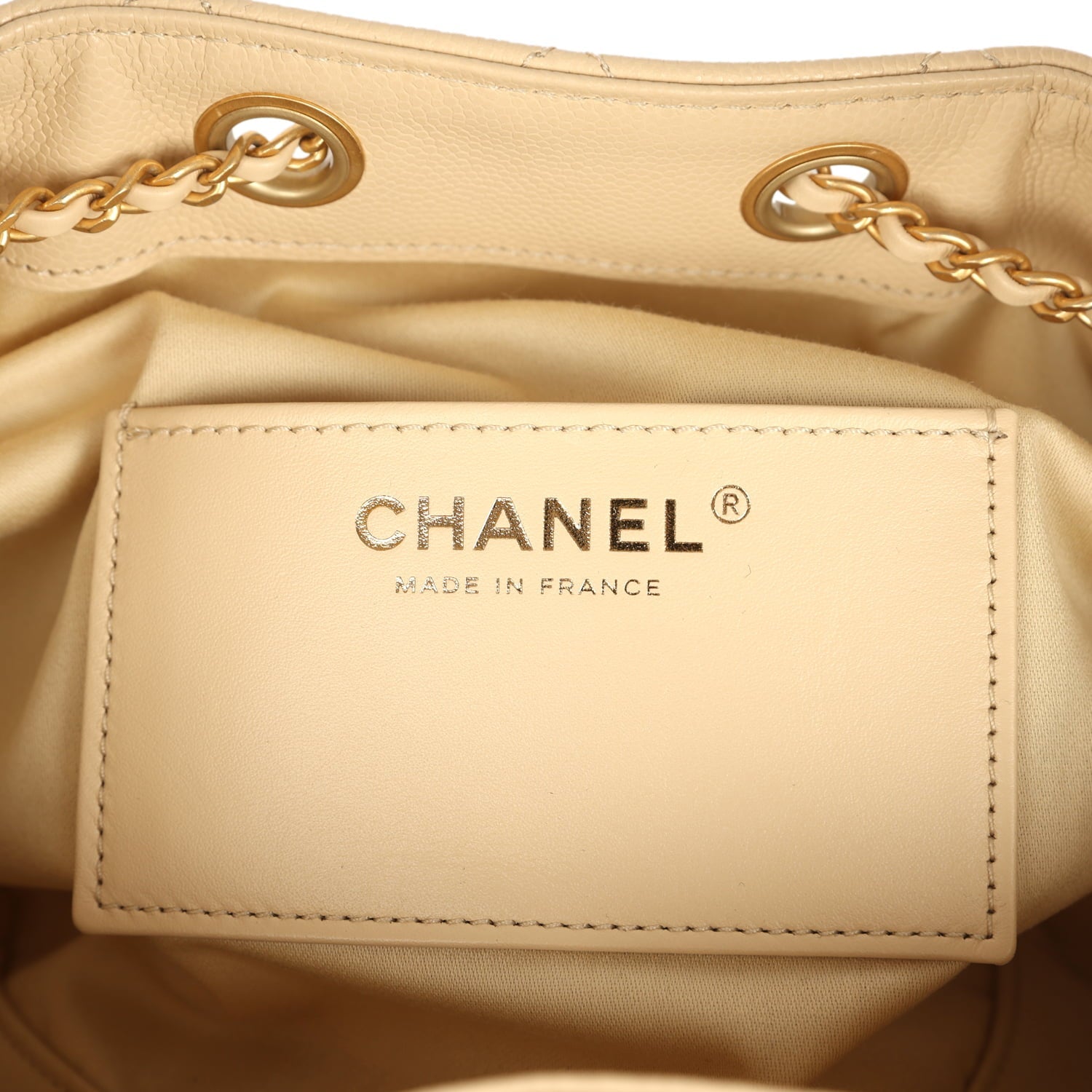 Chanel Small 25 Hobo Bag Light Beige Caviar Antique Gold Hardware