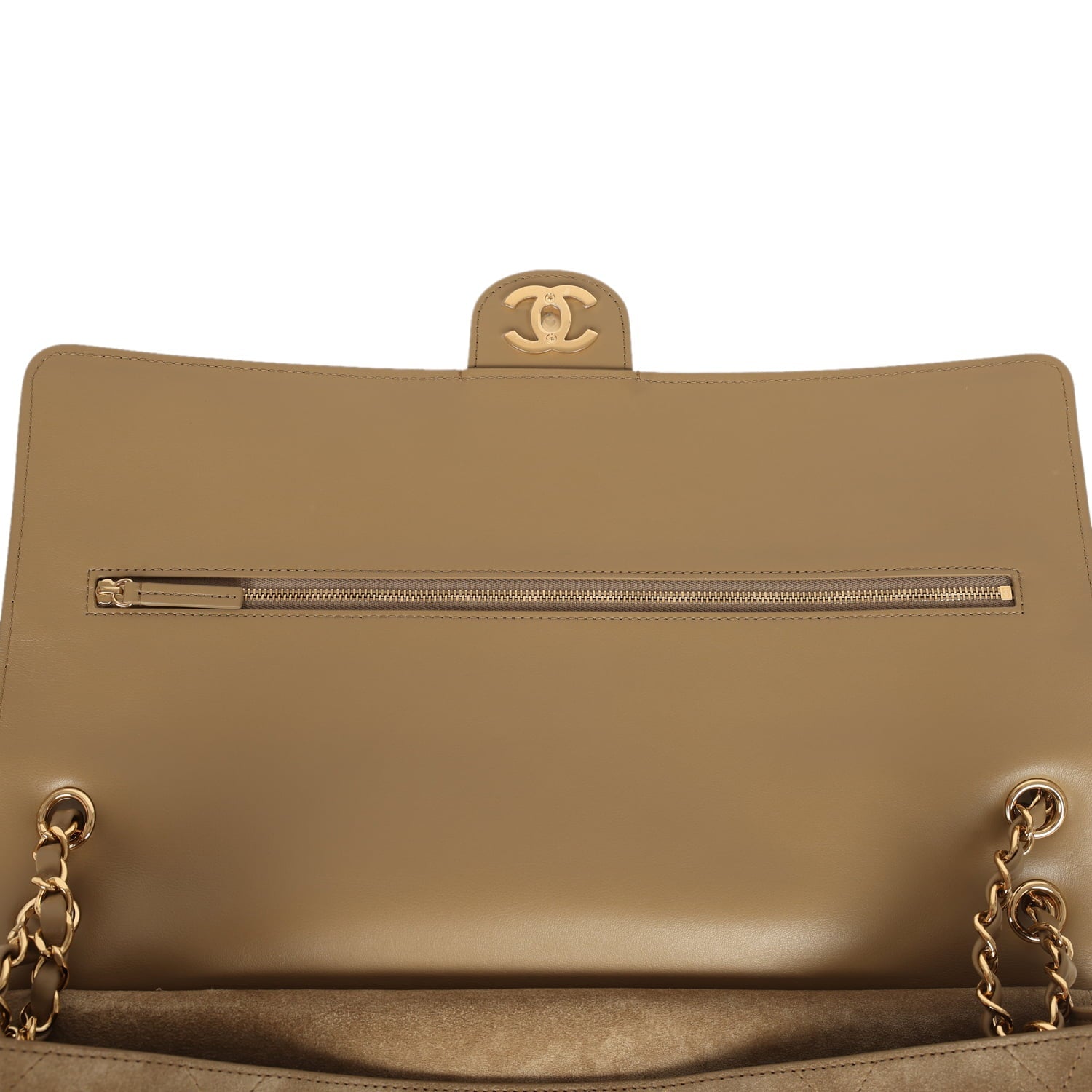 Chanel Maxi "Souplissimo" Large Flap Bag Dark Beige Suede Gold Hardware