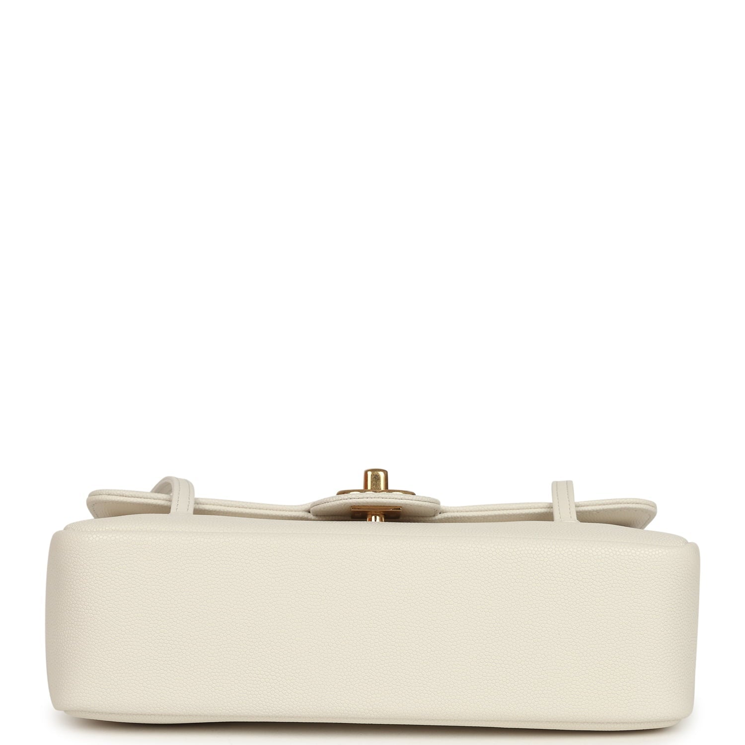 Chanel Small Preppy Coco Flap Bag White Shiny Caviar Brushed Gold Hardware