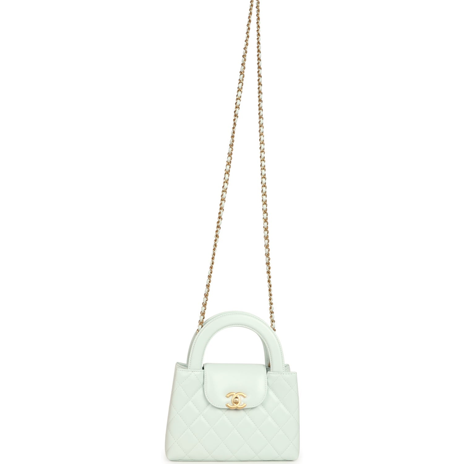 Chanel Small Kelly Shopper New Shiny Lambskin Brushed Gold Hardware