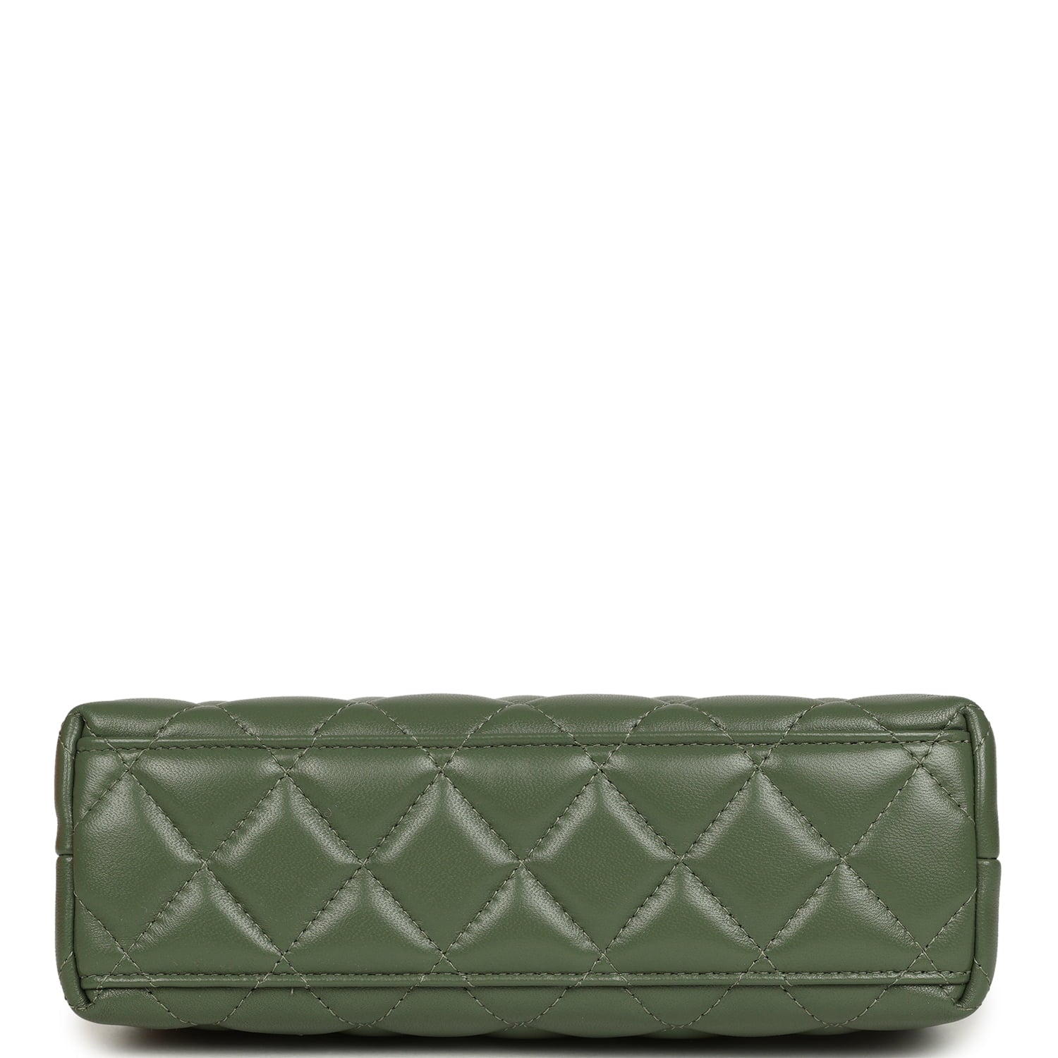 Chanel Small Kelly Shopper Khaki Shiny Aged Calfskin Brushed Gold Hardware