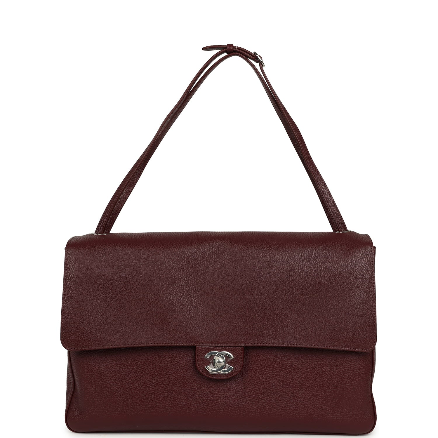 Chanel Maxi "Souplissimo" Large Flap Bag Dark Burgundy Caviar Silver Hardware