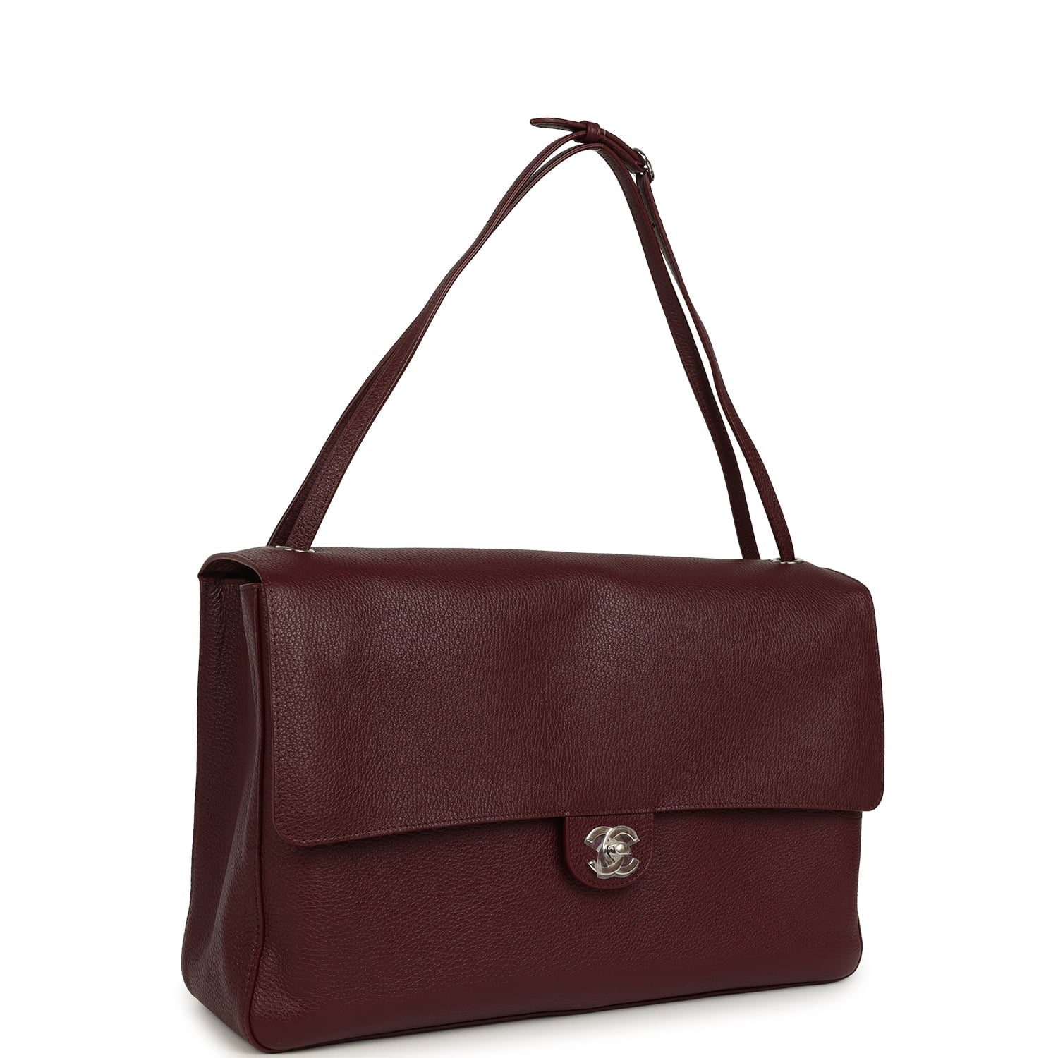 Chanel Maxi "Souplissimo" Large Flap Bag Dark Burgundy Caviar Silver Hardware