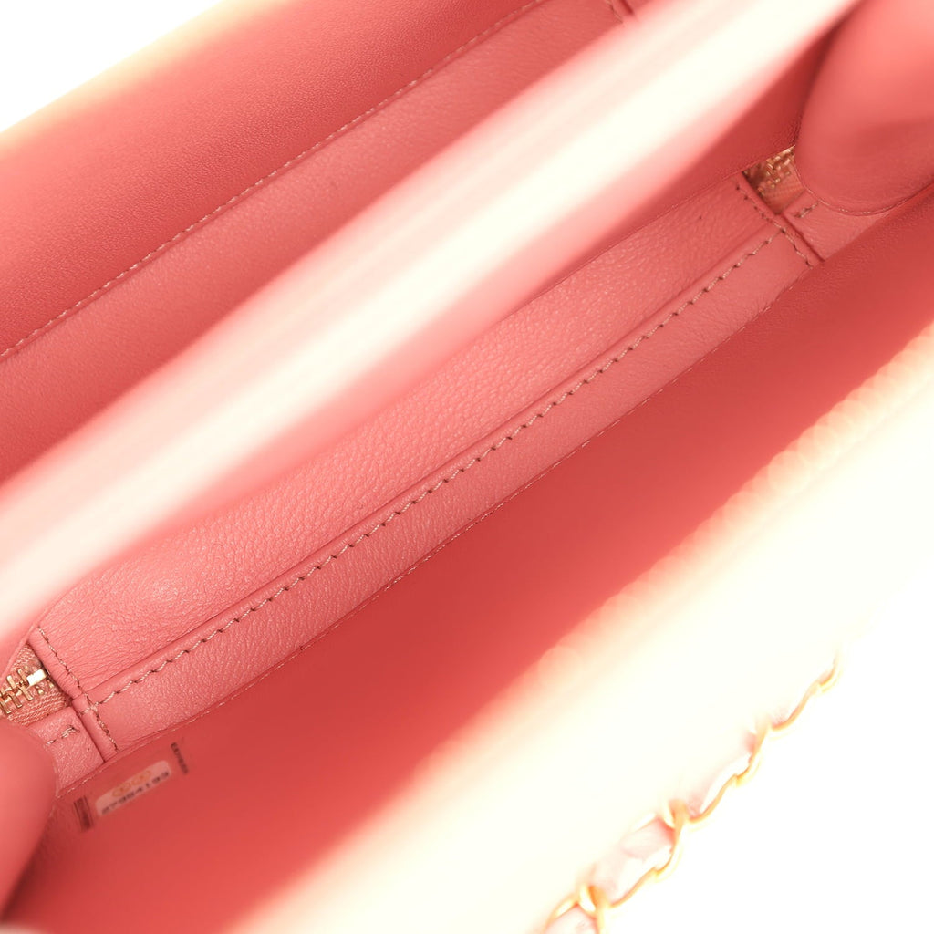 Chanel Medium CC Filigree Vanity Case Pink Caviar Brushed Gold Hardware