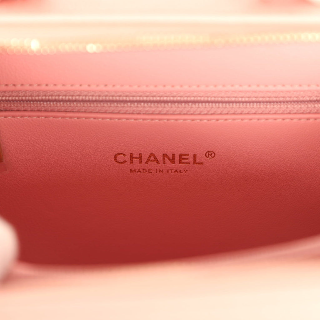 Chanel Medium CC Filigree Vanity Case Pink Caviar Brushed Gold Hardware