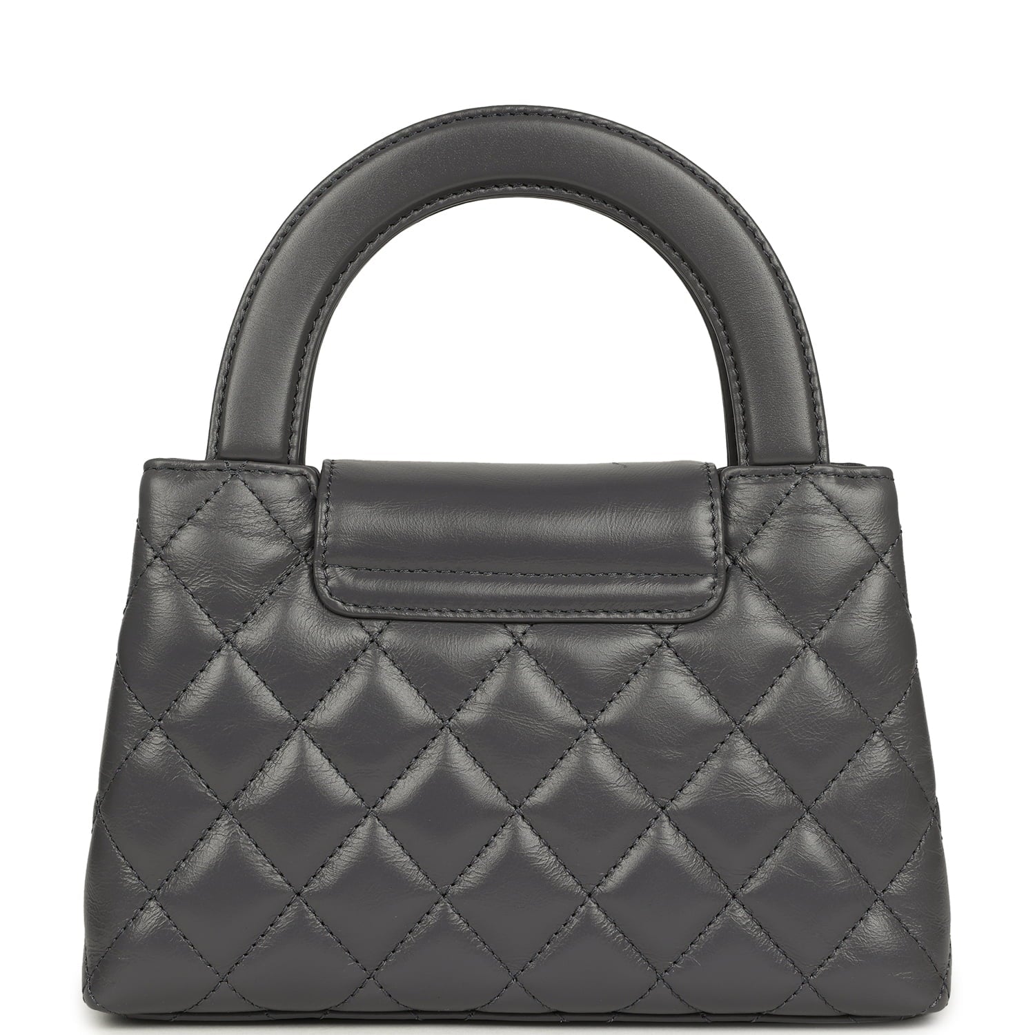 Chanel Small Kelly Shopper Grey Shiny Aged Calfskin Brushed Gold Hardware
