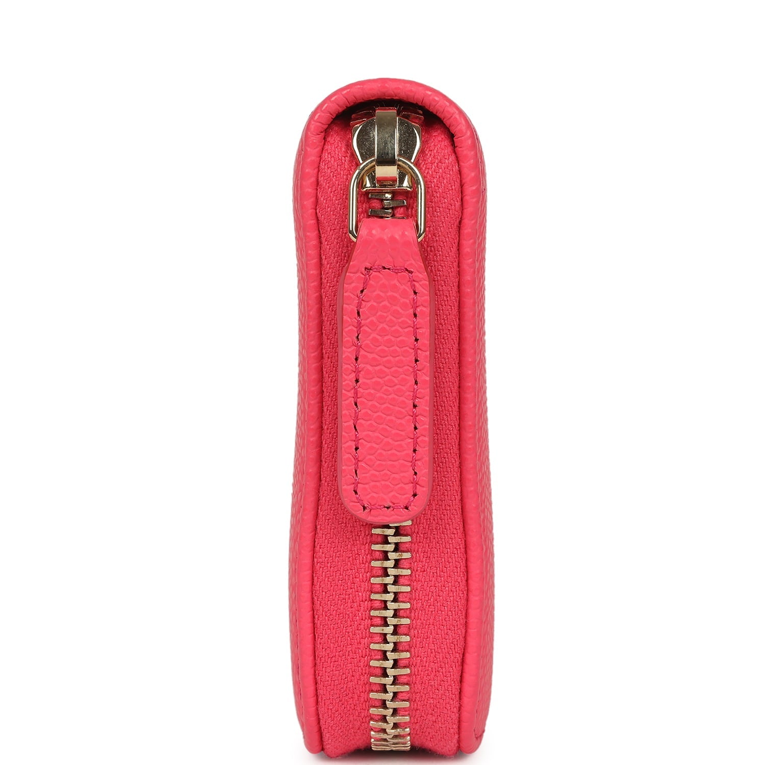 Chanel CC Zipped Wallet Fuchsia Shiny Caviar Light Gold Hardware
