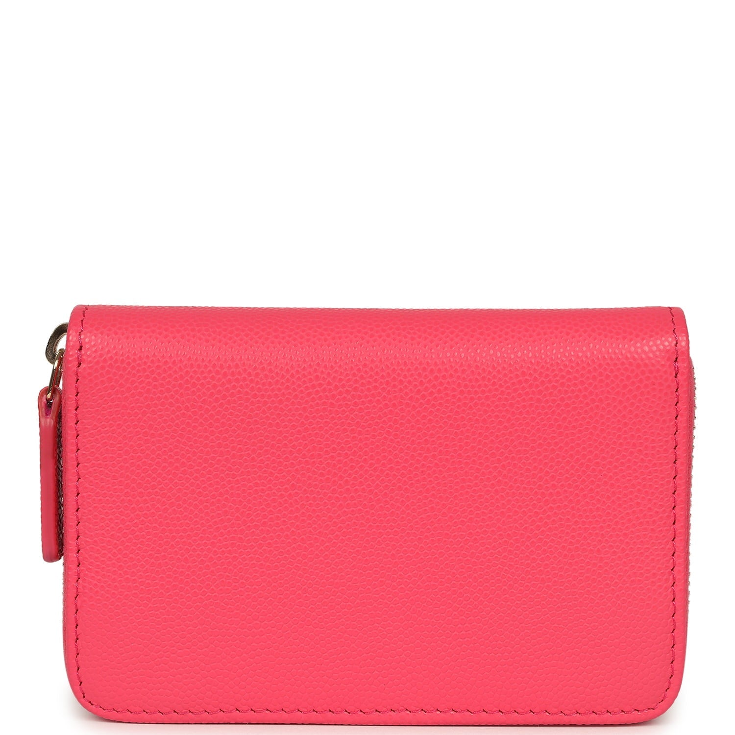 Chanel CC Zipped Wallet Fuchsia Shiny Caviar Light Gold Hardware