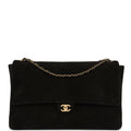 Chanel Maxi "Souplissimo" Large Flap Bag Black Suede Gold Hardware