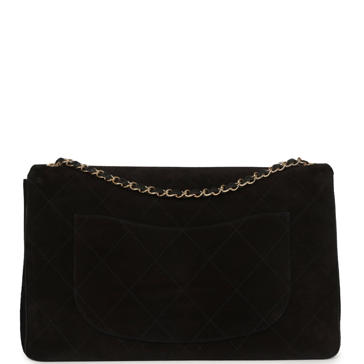 Chanel Maxi "Souplissimo" Large Flap Bag Black Suede Gold Hardware