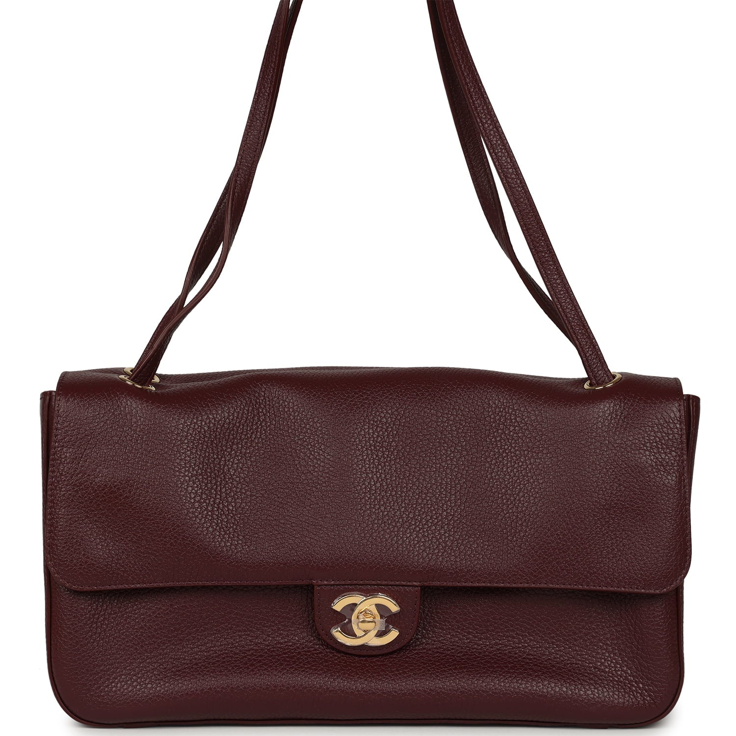 Chanel Maxi "Souplissimo" Small Flap Bag Burgundy Caviar Gold Hardware