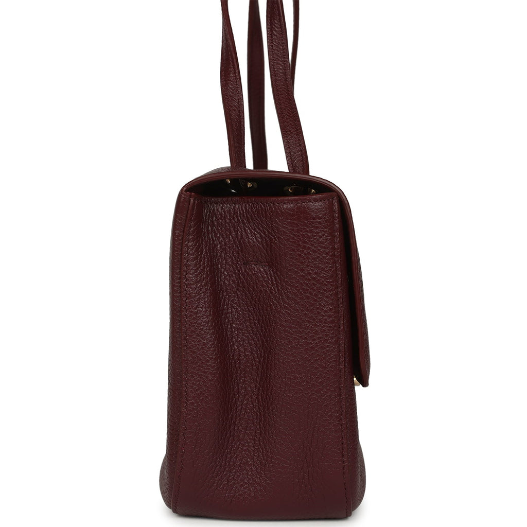 Chanel Maxi "Souplissimo" Small Flap Bag Burgundy Caviar Gold Hardware