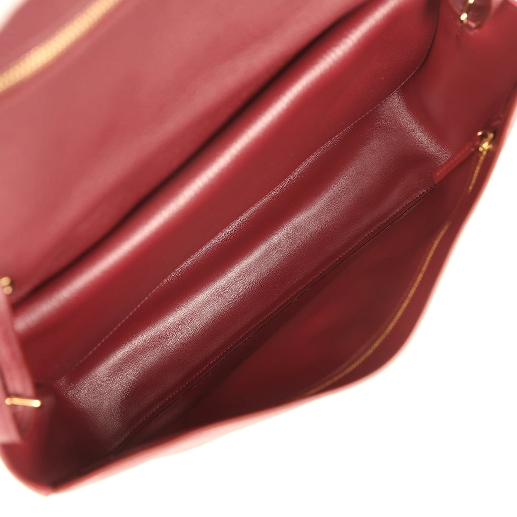 Chanel Maxi "Souplissimo" Small Flap Bag Burgundy Caviar Gold Hardware