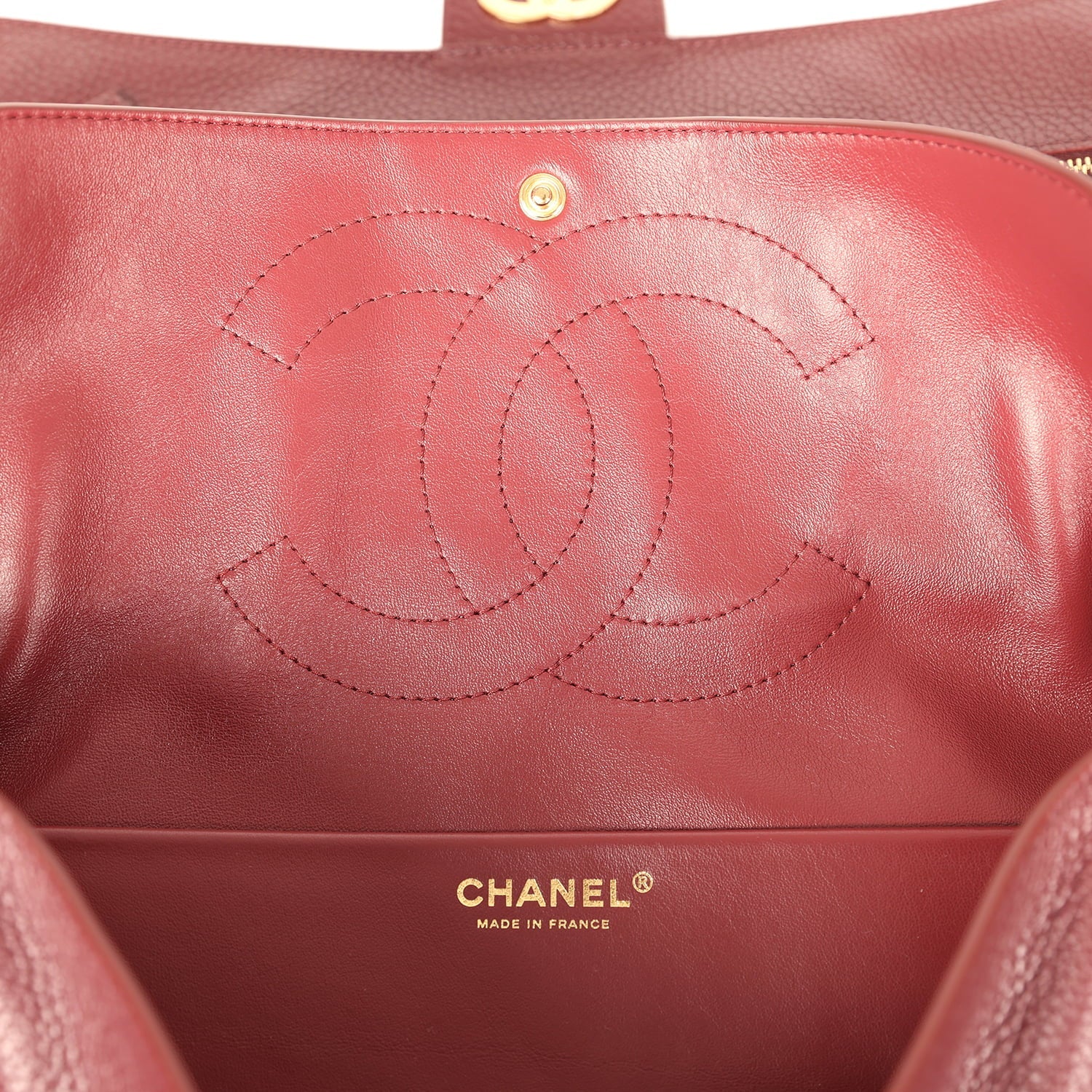Chanel Maxi "Souplissimo" Small Flap Bag Burgundy Caviar Gold Hardware
