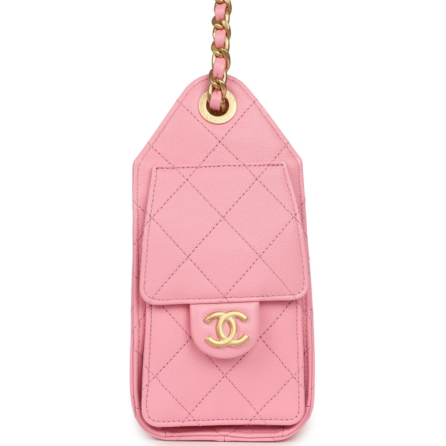 Chanel Mini 25 Hobo Bag Pink Caviar Antique Gold Hardware