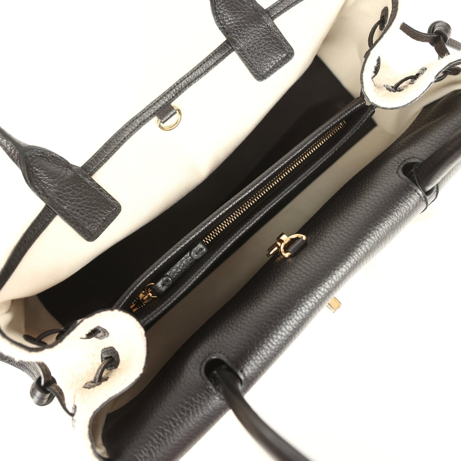 Chanel Small "Urban Essential" East West Shopping Tote Black Calfskin and White Tweed Boucle Gold Hardware
