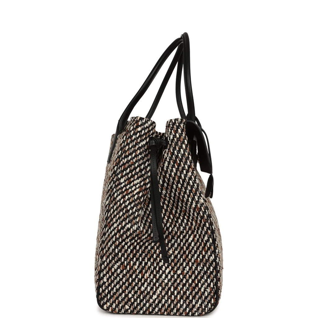 Chanel XXL "Urban Essential" Shopping Tote Black Calfskin and Multi Tweed Gold Hardware