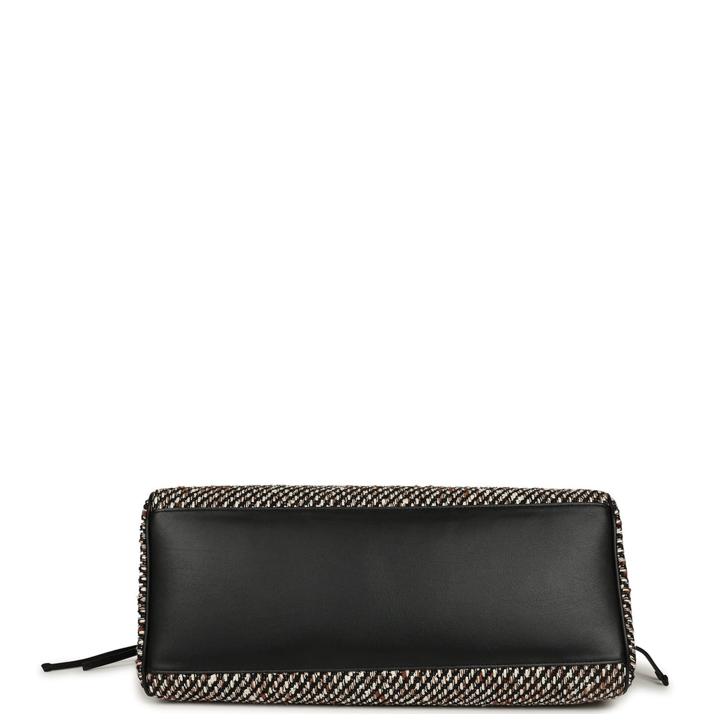 Chanel XXL "Urban Essential" Shopping Tote Black Calfskin and Multi Tweed Gold Hardware