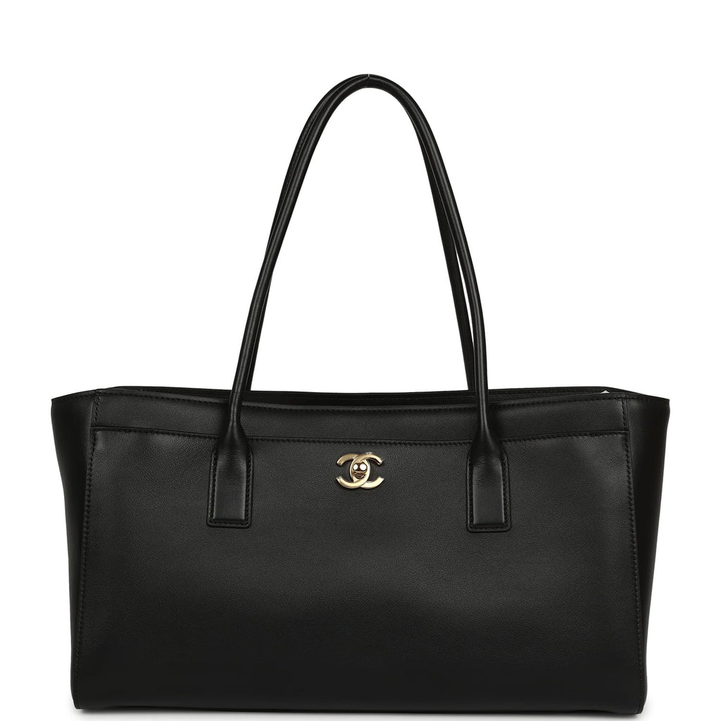 Chanel Small Cerf Shopping Bag Black Calfskin Gold Hardware