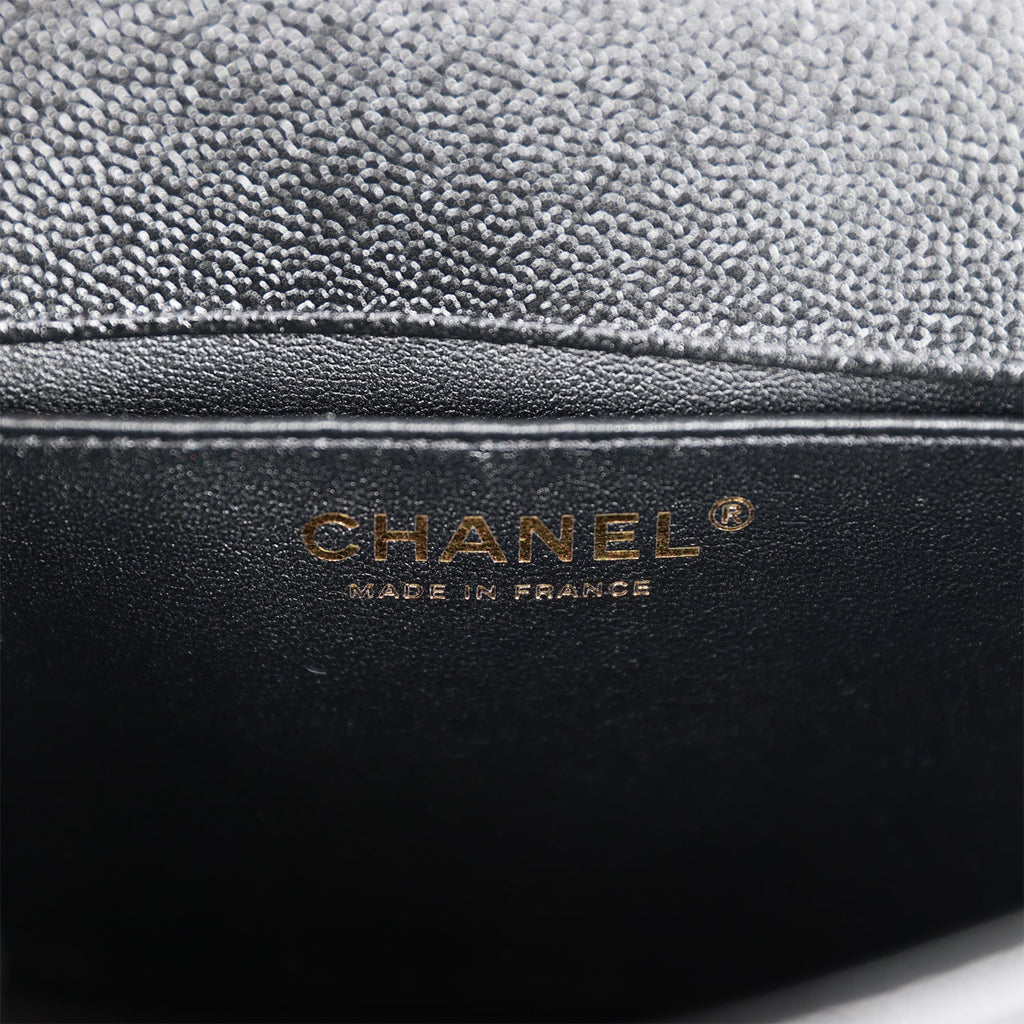 Chanel Small Boy Messenger Bag Black Caviar Antique Gold Hardware