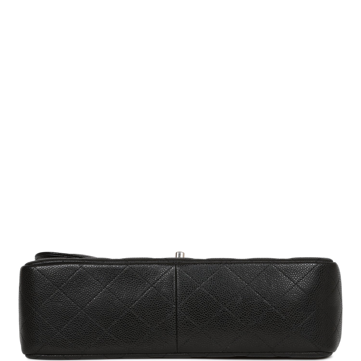 Pre-owned Chanel Jumbo Classic Double Flap Bag Black Caviar Silver Hardware